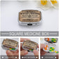 Metal 2 Compartment Pill Organizer Travel Friendly Portable Compact Pill Box Cute Pill Case to Hold Vitamins,Fish Oil,Supplements,Meds,Tablet for Purse,Pocket. (Power)