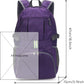 Yaopeing Lightweight Backpack,25L Foldable Hiking Packable,Water Resistant Travel Outdoor Shoulder Bag for Woman Men,Purple - Roamly