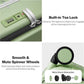 mixi 24 Inch Checked Luggage PC Hard Shell Suitcase Top Opening Aluminum Frame Travel Suitcases with Wheels, Avocado Green