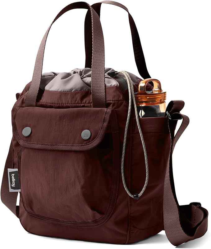 Bellroy Cinch Bucket Bag (compact 9 liter lightweight crossbody bag with external organization, internal zip pocket, adjustable shoulder strap, and adapts to be carried three ways) - Burgundy