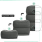 JefDiee Inflatable Travel Foot Rest Pillow, Kids Airplane Bed, Adjustable 3 Layers Height Leg Rest Pillow, Adults Travel Essentials Great for Airplane, Office, Home, Trains, Cars (Dark Grey)