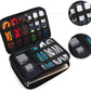 BUBM Double Layer Electronic Accessories Organizer, Travel Gear Bag for Cables, USB Flash Drive, Plug and More, Perfect Size Fits for iPad mini (Medium, Gray)
