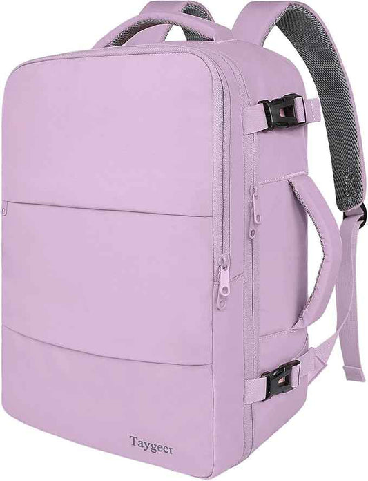 Taygeer Large Backpack for Women Travel Bag, Luggage Backpack for College Women with 15.6inch Laptop Compartment & Shoe Pouch, Carryon Bag for Airplane Business Travel Essentials, Orchid Purple