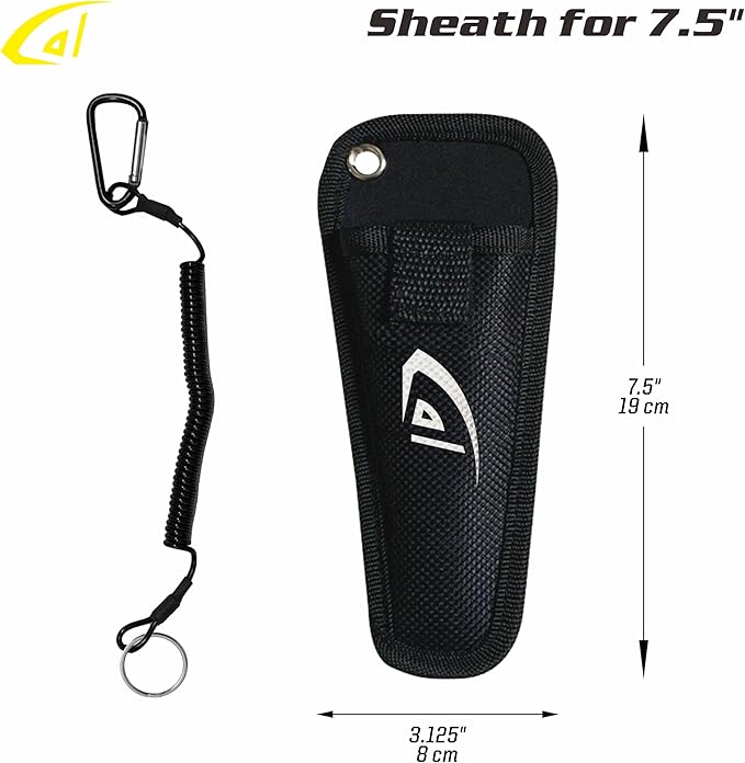 danco 7.5" Aluminum Fishing Side Cutters with Sheath, Fishing Line and Wire Cutter, Saltwater Safe, Fresh/Saltwater Fishing