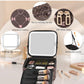 Relavel Travel Makeup Bag With LED Mirror, Portable Cosmetic Organizer Bag with Adjustable Brightness in 3 Color Scenarios, Small Train Case with Detachable Dividers for Trip- Brown Bowknot