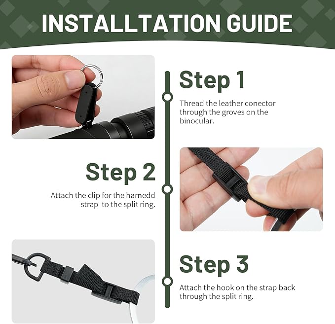 Binocular Harness Strap Compatible with Vortex Binoculars, X-Shape Adjustable Bino Chest Harness for Hunting, Birding, Hiking & Outdoor Activities, Comfortable Decompression Strap System