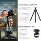 FALCAM TreeRoot F38 Quick Lock Lite Carbon Fiber Travel Tripod with Ball Head Load Capacity 3kg/6.6lbs, Max Vertical Payload 40Kg/88lbs for Cameras, All-Terrain Stability (C141K-301)