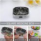 Metal 2 Compartment Pill Organizer Travel Friendly Portable Compact Pill Box Cute Pill Case to Hold Vitamins,Fish Oil,Supplements,Meds,Tablet for Purse,Pocket. (Dark Stage)