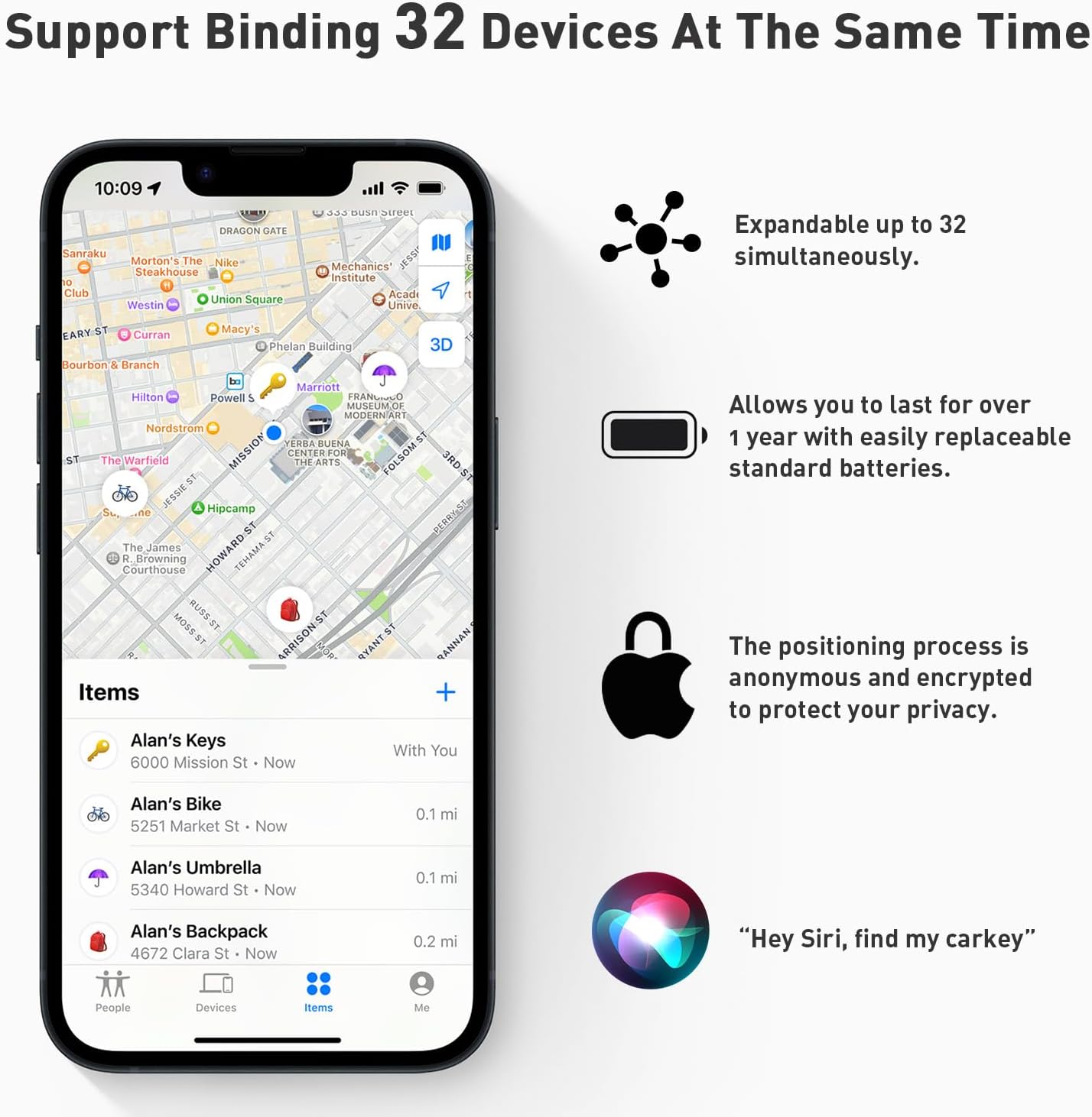 Air Tracker Tags [Apple MFi Certified] (iOS Only), Smart Bluetooth Tracker, Compatible with Apple Find My, Item Locator for Keys, Luggage, Wallet, Suitcase, Bags, IP67 Waterproof