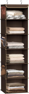 Simple Houseware 6 Shelf Hanging Closet Organizer, Brown