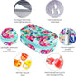 Serfeymi Weekly Travel Pill Organizer 2 Times A Day AM PM Upgraded Rainbow Pill Box 7 Day with Portable Zipper PU Leather Pill Case, Medicine Organizer for Pills, Vitamins, Fish Oils - Green-01