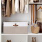 StorageWorks Shoe Organizer for Closet, Fits up to 24 Pairs, Shoe Cubby Storage Containers with Adjustable Dividers and Clear Cover, Brown & White