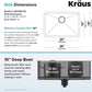 KRAUS Standart PRO 26-inch 16 Gauge Undermount Single Bowl Stainless Steel Kitchen Sink, KHU100-26