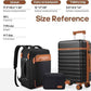 UKEIN Luggage Sets 3 Piece, PC Hardside Checked Luggage 24 Inch With Spinner Wheels with TSA Lock, Large Suitcase Set With Travel Backpack for Men (Black, 3 piece set (24inch))