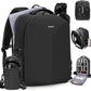 RAINSMORE Camera Backpack Hard Shell for DSLR/SLR Waterproof Camera Bag with Laptop Compartment 15.6 Inch Professional Camera Case with Rain Cover Photography Backpack Bag with Camera Lens Case Black