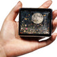 Cute and Portable Metal Pill Organizer – 8 Compartments, Elegant Chrome Finish, Ideal for Travel and Daily Use (Moonlit Garden)