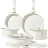 GiPP Ceramic Pots and Pans Set Non Stick, Nonstick Detachable Handle Cookware Sets, Healthy Non Toxic PFAS PFOA & PTFE Free, Dishwasher ＆Oven Safe, Induction Kitchen Pot and Pan, 15 Piece Cream