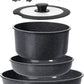 GiPP Ceramic Pots and Pans Set Non Stick, Nonstick Detachable Handle Cookware Sets, Non Toxic Induction Kitchen Pot and Pan with Removable Handle, Healthy RV Cookware, Dishwasher ＆Oven Safe, 5 Piece