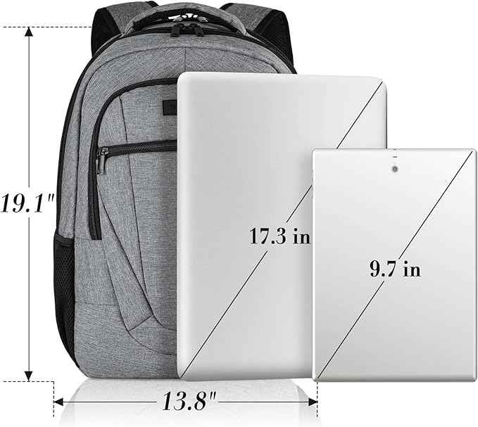 BIKROD Travel Laptop Backpack for Men and Women, Backpacks for School Teen Boys, Business Anti Theft Slim Sturdy Back Pack Adult Computer Bag Gift 15.6 IN Laptop, Grey