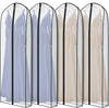 Zilink Breathable Dress Bags for Gowns Long 72” Wedding Dress Storage Bags Silky Dress Bags for Closet Storage with 7" Gussted Wrinkle Free for Long Evening Dresses Puffy Dress Storage, Set of 4