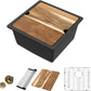 18 Black Granite Composite Bar Sink 18x18 Single Bowl Granite Composite Undermount Small Kitchen Sink Small Wet Bar Sinks with Workstation Quartz Natural Stone