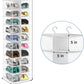 coastal rose Hanging Shoe Organizer for Closet, 20 Sections Hanging Closet Organizers and Storage Shelves, Space Saving Shoe Storage Rack Holder, Transparent White, 12''W×12''Dx 50''H