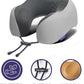 napfun Neck Pillow for Traveling, Upgraded Travel Neck Pillow for Airplane 100% Pure Memory Foam Travel Pillow for Flight Headrest Sleep, Portable Plane Accessories, Striped Light Grey Set
