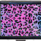 Silver Vintage Pill Box 7 Day Metal Pill Box with Mirror and 8 Compartments Cute Travel Pill Organizer for Purse (Pink Leopard Print)