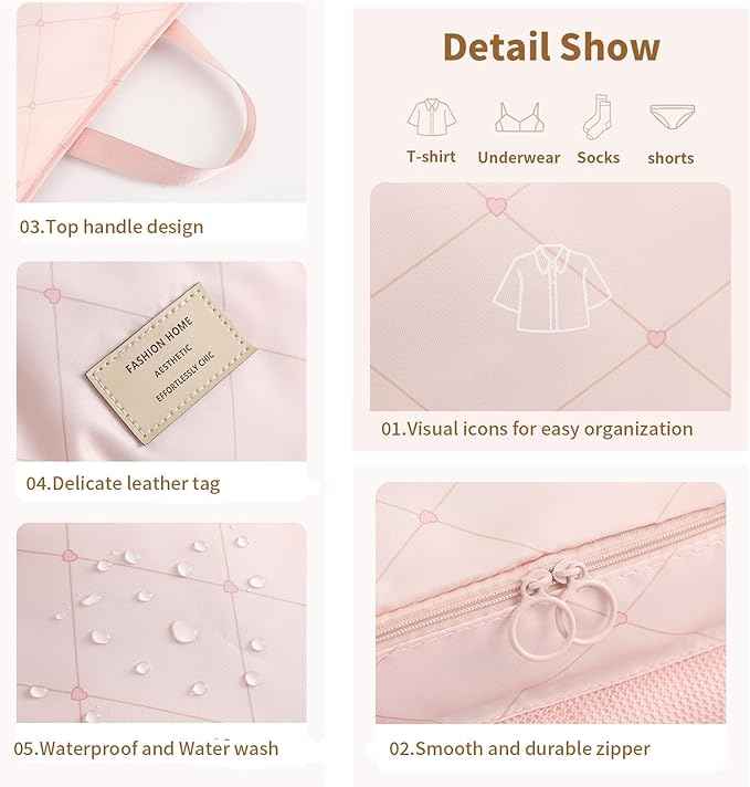 7-in-1 Travel Storage Bag, Foldable Hanging Packing Cube with Compartments for Clothes, Gray