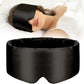 100% Mulberry Silk Sleep Mask Eye Mask for Women Man with Adjustable Band, for Side Sleeper Blackout Sleep Mask for Travel Rest and Office Large Size (Black)
