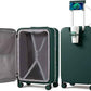 mixi Checked Luggage with Cup Phone Holder and Charger Hard Shell Suitcases with Spinner Wheels, 24 Inch Blackish Green