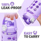 MUKOKO 32 oz Glass Tumbler with Straw,Glass Water Bottles with Time Marker,Iced Coffee Cup with 2 Lids-Handle Spout Lid&Straw Lid,Silicone Sleeve,Leakproof,1 Pack-Purple