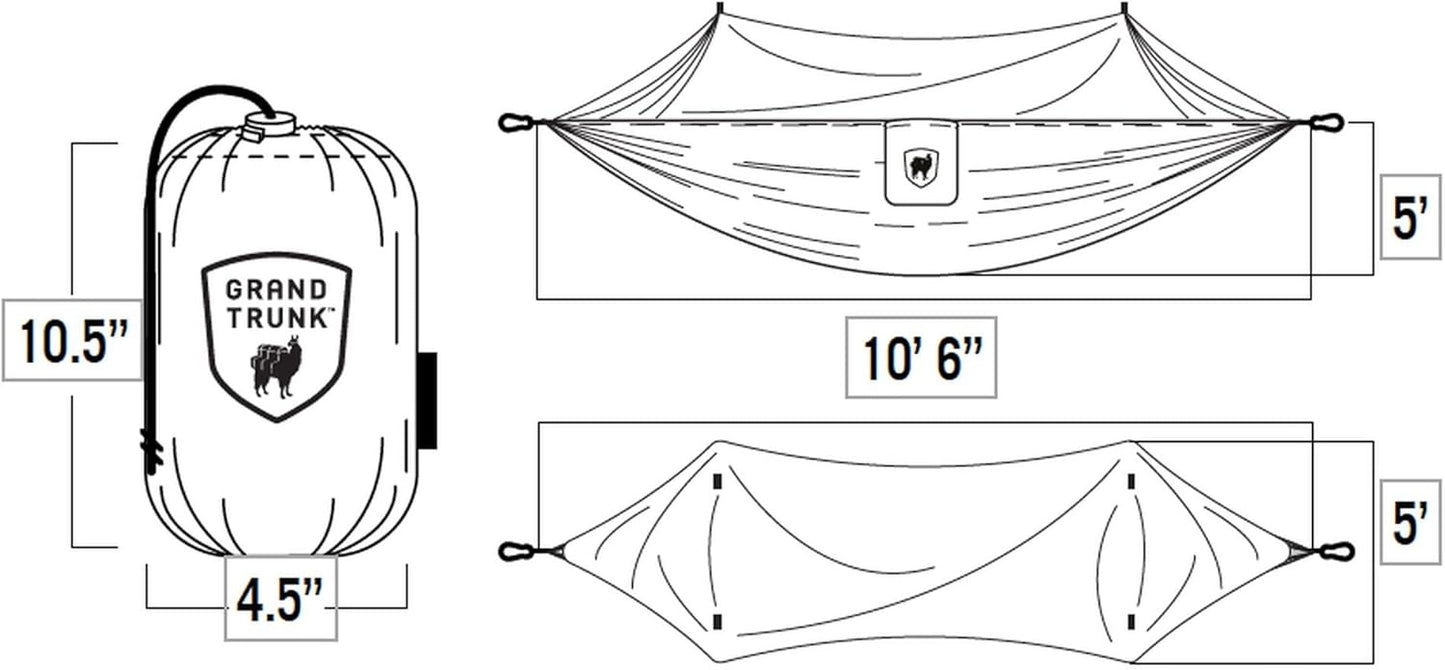Grand Trunk Skeeter Beeter Pro Mosquito Hammock: Portable Bug Prevention Hammock with Carabiners and Hanging Kit - Perfect for Outdoor Adventures, Backpacking, and Camping Trips, Navy/Forest