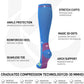 Kickticks 4 Pairs Compression Socks for Woman & Man Unisex 20-30mmHg Knee high Plus Size Wide Calves for Flying Running…
