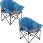 ARROWHEAD OUTDOOR 2-Pack Oversized Heavy-Duty Club Folding Camping Chair w/Pocket, Cup Holder, Portable, Padded, Moon, Round, Saucer, Supports 330lbs