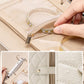 Vlando Teacher Gifts for Women,Travel Jewelry Organizer Case,Jewelry Storage Book Ring Binder with Clear Zipper Velvet Jewelry Pouches Bags for Rings,Necklace,Earrings-Cream White