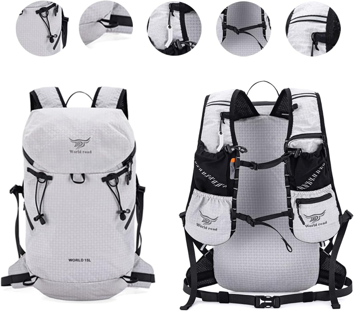 15L Hydration Backpack with 2L Water Bladder Water Backpack for Women, , Lightweight & Comfortable Running Vest for Running, Hiking, Cycling, Climbing, Camping, Biking,Rave - Roamly