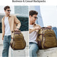 Travel Laptop Backpack 17.3 inch XL Computer Backpack for Men Waxed Canvas College Daypack Business Backpack Brown - Roamly