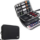 BUBM Double Layer Electronics Organizer/Travel Gadget Bag For Cables,Memory Cards,Flash Hard Drive and More,Fit For iPad Or Tablet(Up To 9.7")--Large, Black