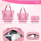LONG VACATION Carry On Luggage Sets 3 Piece 20 Inch Suitcase Set, ABS+PC Hardshell Lightweight Travel Luggage with Spinner Wheels & YKK Zipper TSA Lock (Pink and White, 20 INCH)