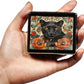 Cute and Portable Metal Pill Organizer – 8 Compartments, Elegant Chrome Finish, Ideal for Travel and Daily Use (Black Panther Art)