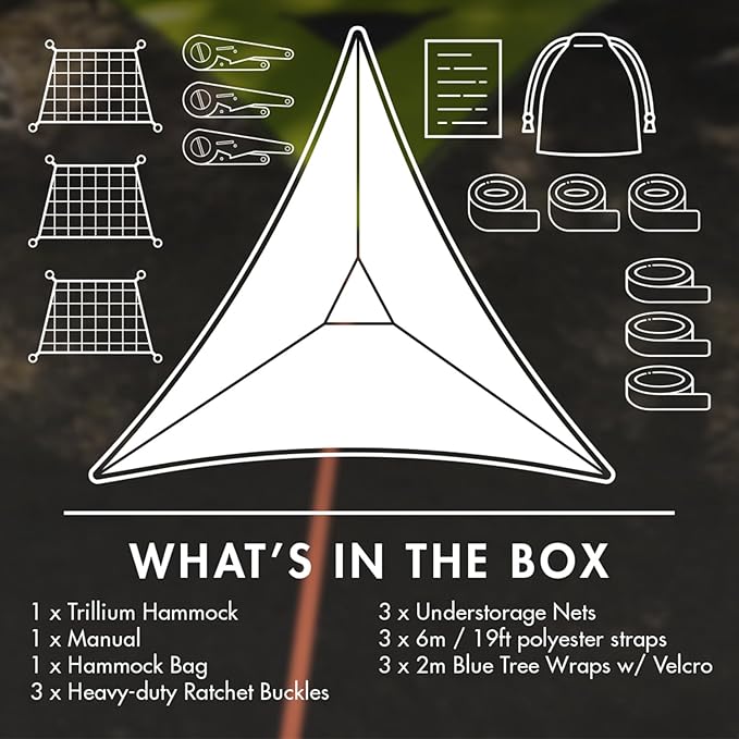 Tentsile Trillium Giant Hammock, The Original Tree Tent Company, 3 Adult Capacity, Anti-Roll, Central Hatch, Ratches and Straps Included, Designed in The UK (3 Person, Fresh Green)