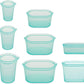 Zip Top Reusable Food Storage Bags | Full Set of 8 [Teal] | Silicone Meal Prep Container | Microwave, Dishwasher and Freezer Safe | Made in the USA