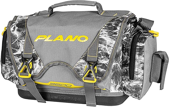 Plano B-Series 3600 Mossy Oak Manta Tackle Bag, Manta Camo with Yellow Accents, Includes 4 StowAway Utility Boxes, Soft Fishing Tackle Storage for Offshore & Onshore