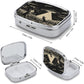 Metal 2 Compartment Pill Organizer Travel Friendly Portable Compact Pill Box Cute Pill Case to Hold Vitamins,Fish Oil,Supplements,Meds,Tablet for Purse,Pocket. (Cats and Spaceships)
