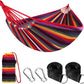 ANYOO Cotton Hammock Portable Camping Hammocks for Hanging Sturdy Garden Comfortable Fabric Hammock with Tree Straps Up to 660lbs with Travel Bag for Camping Outdoor/Indoor Patio Backyard