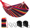 ANYOO Cotton Hammock Portable Camping Hammocks for Hanging Sturdy Garden Comfortable Fabric Hammock with Tree Straps Up to 660lbs with Travel Bag for Camping Outdoor/Indoor Patio Backyard