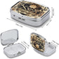 Metal 2 Compartment Pill Organizer Travel Friendly Portable Compact Pill Box Cute Pill Case to Hold Vitamins,Fish Oil,Supplements,Meds,Tablet for Purse,Pocket. (1492.)