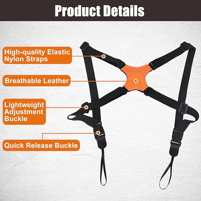 HUNTPAL Binocular Harness Strap for Hunting and Birding Wacthing, X-shaped Decompression Cross Body, Fit for Rangefinder