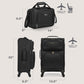 U.S. Traveler Lightweight Rolling 20" Carry On Luggage Softside Suitcase, Black, 4 Wheel